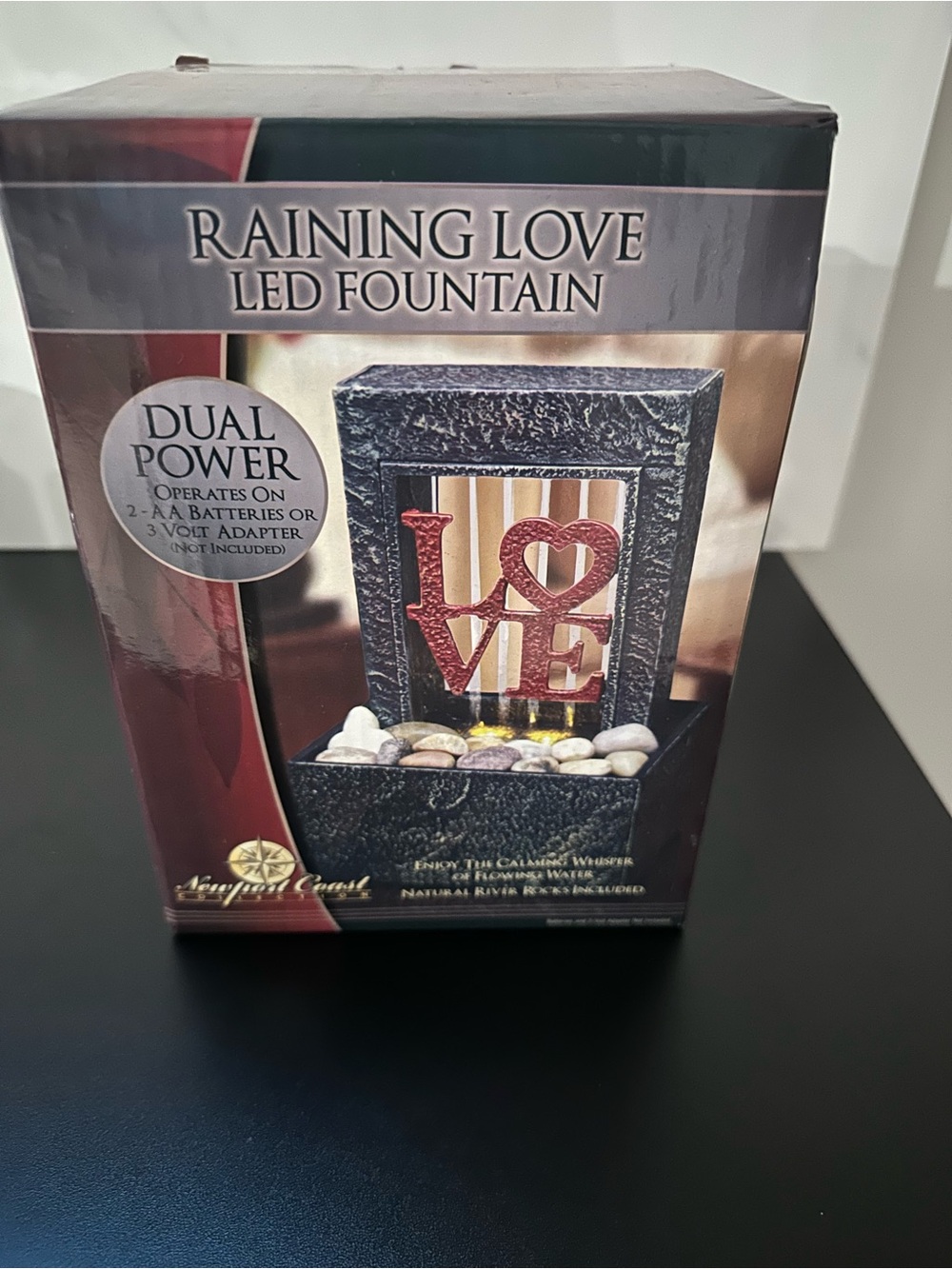 Raining Love LED Fountain - Black with Red Accent by